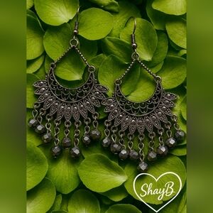 Black Chandelier Earrings